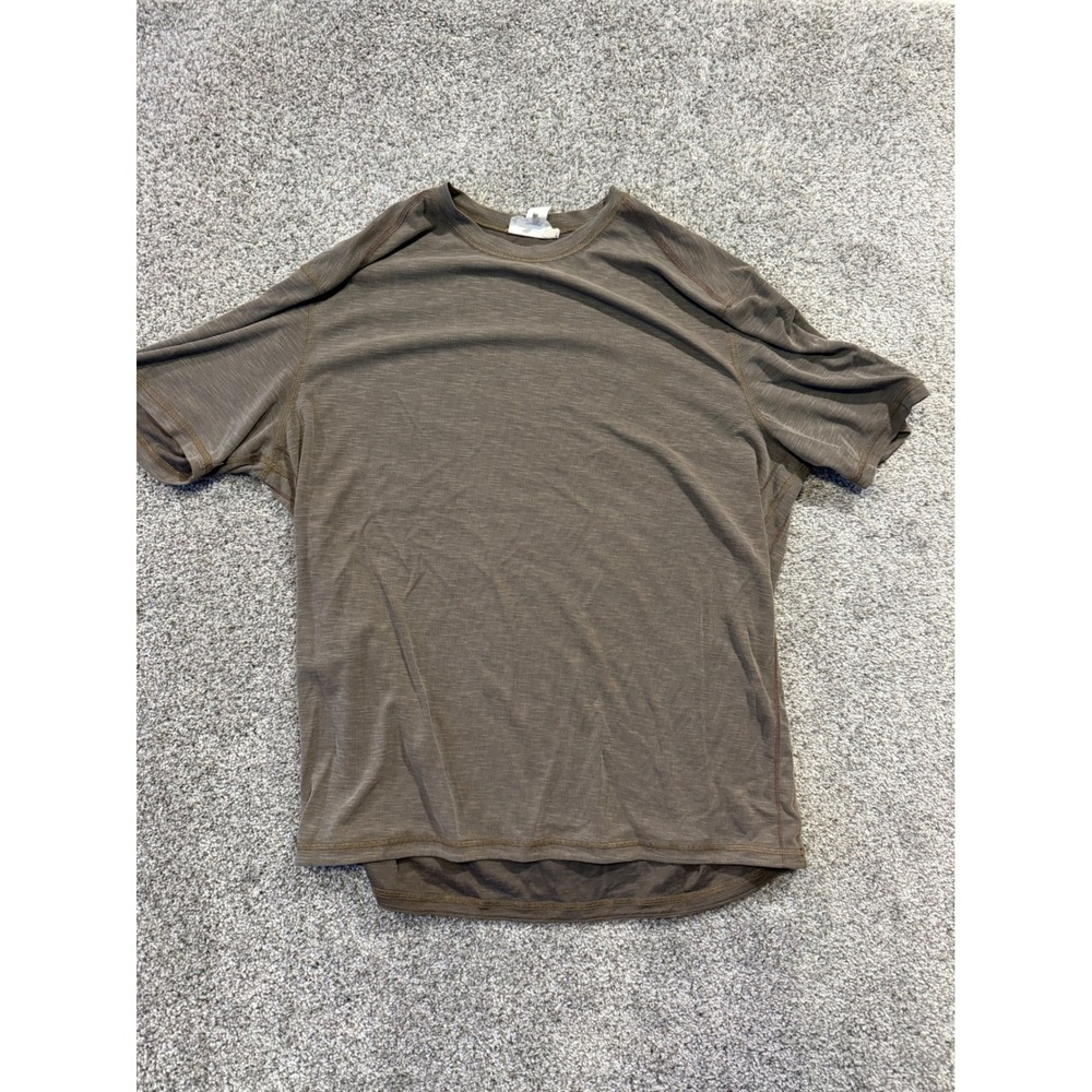 Tommy Bahama T-Shirt Mens Large Brown Reversible Short Sleeve Modal Blend